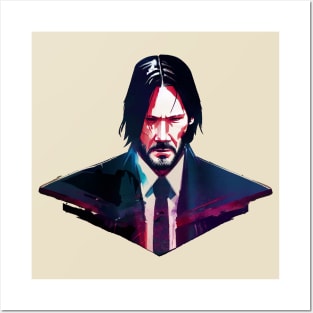 Portrait of John Wick Posters and Art